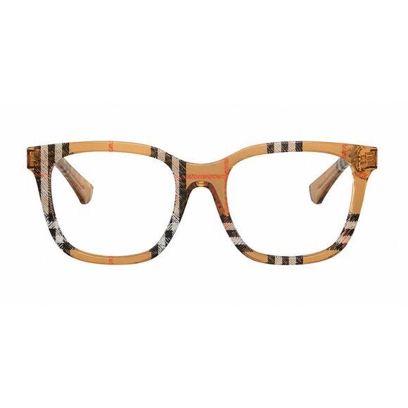 Burberry Accessories - Burberry BE 2455 4163 Check Sand Plastic Square Eyeglasses 50mm